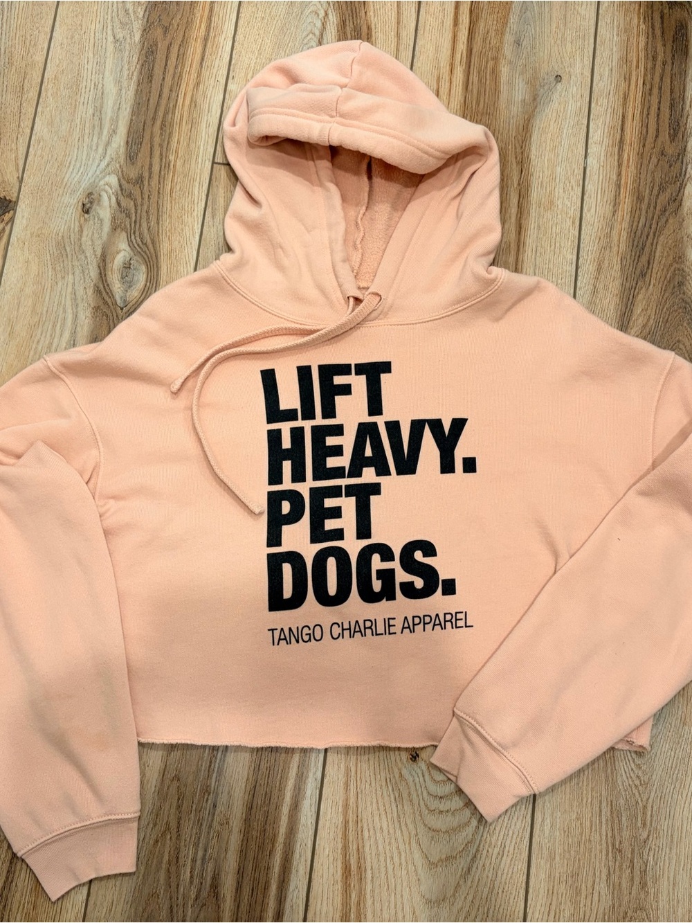 Pink 'Lift Heavy. Pet Dogs.' Cropped Hoodie for Dogs
